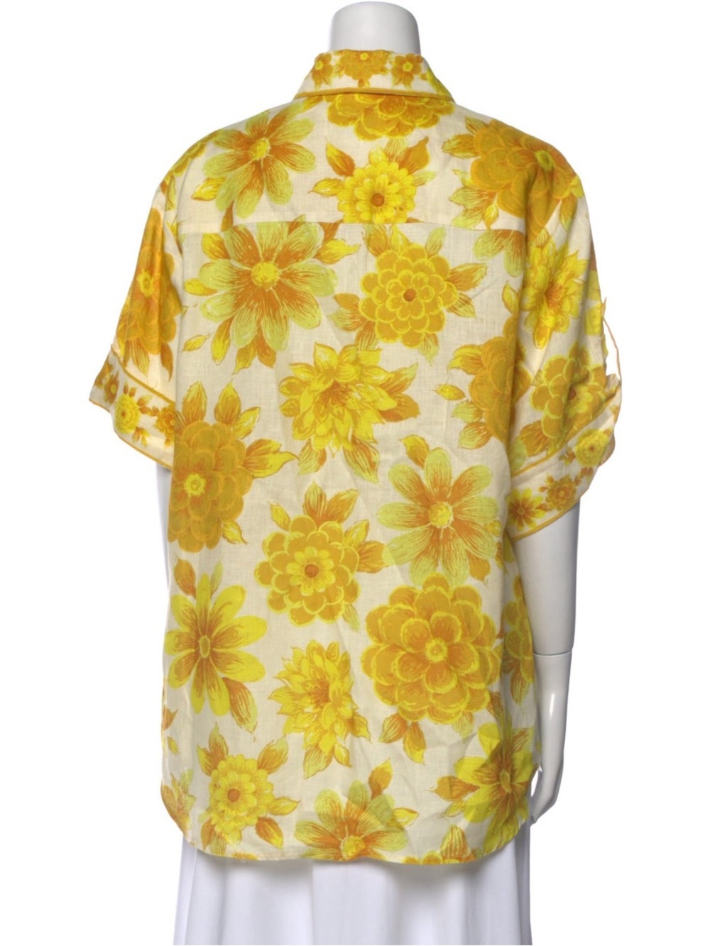 ALÉMAIS
Linen Floral Print Button-Up Top - Picture 3 of 6